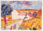 "Dorf mit Spaziergänger" von Josef Kilián auf art24