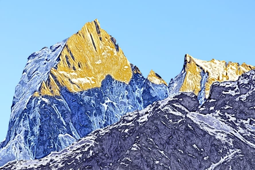 Foto 1 des Kunstwerks "Piz Badile, Bondasca Gruppe, Bergell" von Joe Amberg auf art24