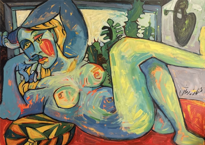 Foto 1 des Kunstwerks "Blaue Frau" von Ravesh auf art24