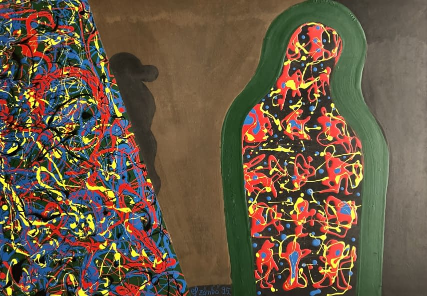 Image 1 of the artwork "Eine Figur mit Kalligarfie/Alak kalligráfiával" by István efZámbó on art24