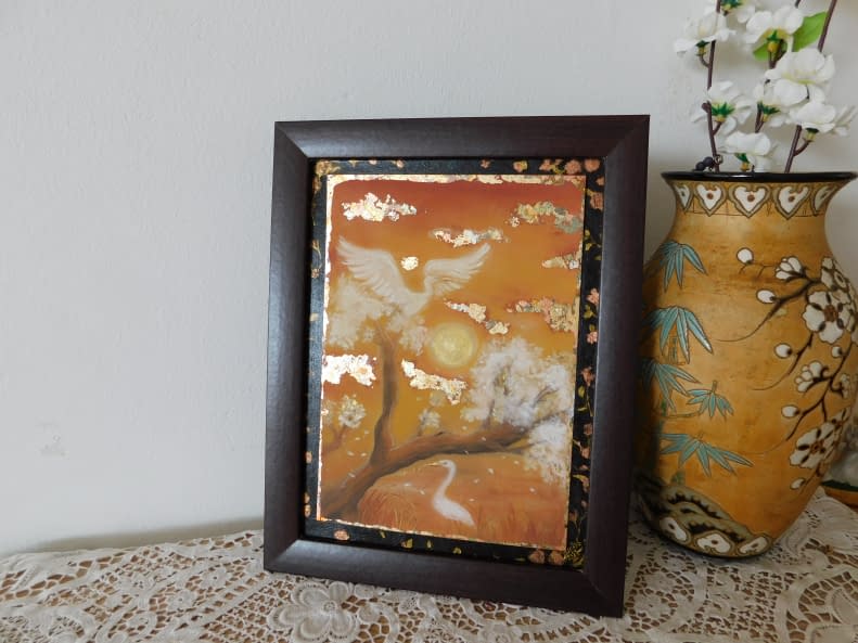 Image 1 of the artwork "White herons in the savannah" by Yasmin C. on art24