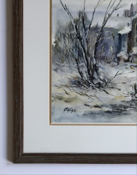 Image 1 of the artwork "Téli Bánfalva/Bánfalva im Winter" by Tibor Gáspárdy on art24