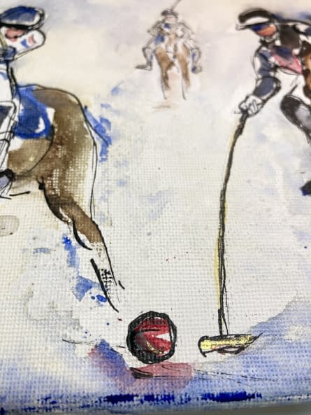Photo 1 de l'œuvre "Red Ball on snow carpet" par Katarina Babska Malikova sur art24