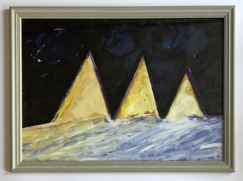Image 1 of the artwork "Víz felett utazó/Die Reise über Wasser" by János Aknay on art24