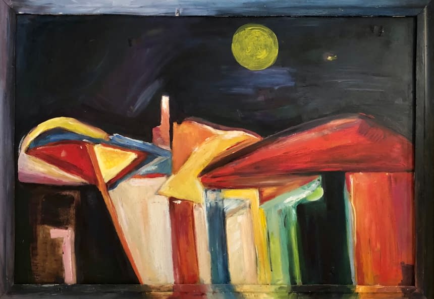 Image 1 of the artwork "Színes házak/ Bunte Häuser" by Katalin Szabadi on art24
