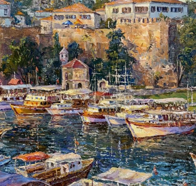 Image 1 of the artwork "Port of Antalya. In the evening" by Anton Kolokolov on art24