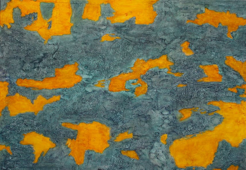 Foto 1 des Kunstwerks "Türkis-goldenes Relief" von Paul T. auf art24