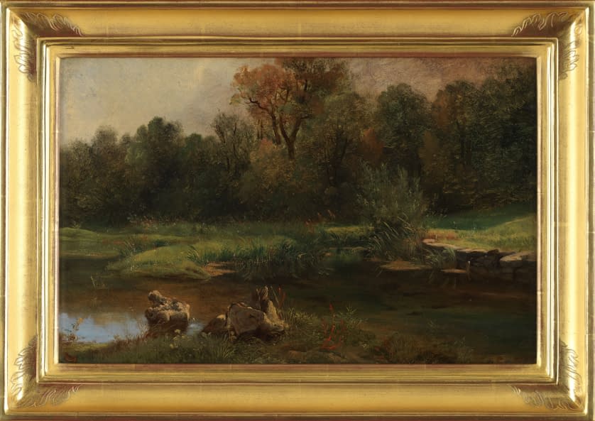 Foto 1 des Kunstwerks "Landschaft mit einem Teich im Vordergrund" von Alexandre Calame auf art24