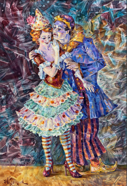 Image 1 of the artwork "Columbine and Pierrot" by Anton Kolokolov on art24