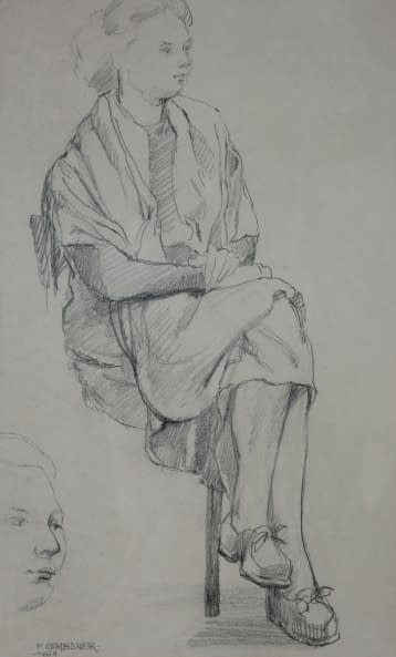 Foto 1 des Kunstwerks "Studie einer sitzenden Frau" von František Sembdner auf art24
