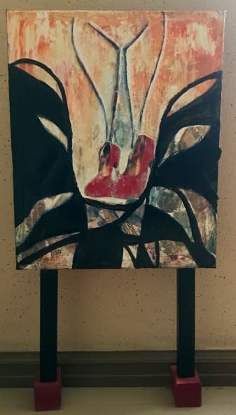 Foto 1 des Kunstwerks "Rote Schuhe 2, ein Bild auf zwei Beinen" von Christa Baisch auf art24