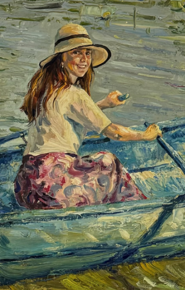 Image 1 of the artwork "Lady on a boat" by Anton Kolokolov on art24