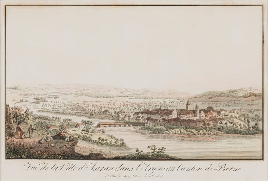 Image 1 of the artwork "Vue de la Ville d'Aarau dans l'Argew au Canton de Berne" by Christian Von Mechel on art24