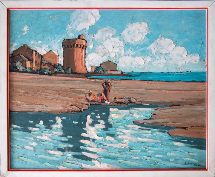 Image 1 of the artwork "Miomo Corse tour génoise (dt. Miomo Korsika Genueserturm)" by Ch. A. Mangin on art24