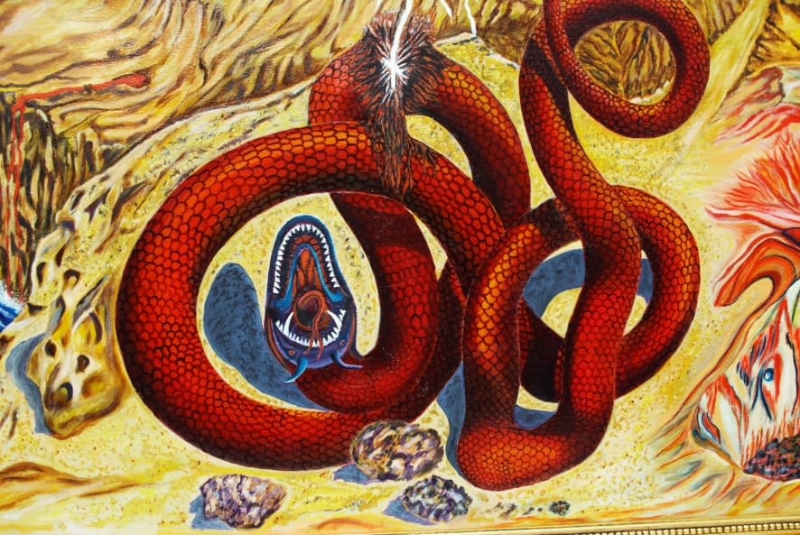 Foto 1 des Kunstwerks "Satansvernichtung am Zweiwolfskopffelsen mit Adam und Eva" von Giorgio Asturio auf art24
