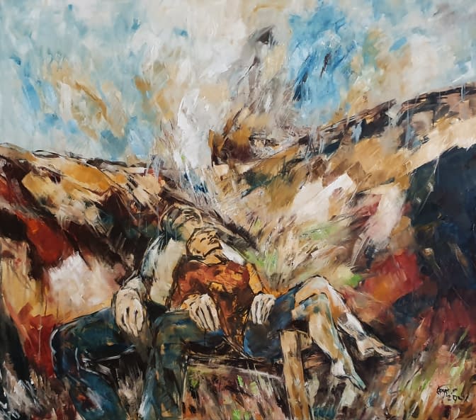 Foto 1 des Kunstwerks "Figur in Landschaft" von German Pizzinini auf art24