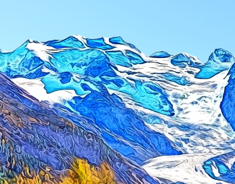 Foto 1 des Kunstwerks "Engadin: Val Morteratsch mit Piz Bernina" von Joe Amberg auf art24