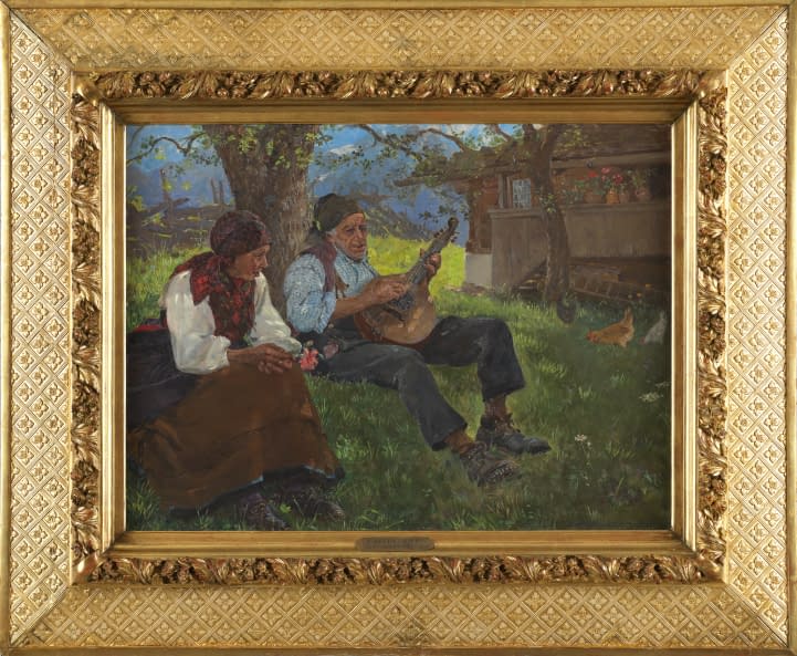 Foto 1 des Kunstwerks "Altes musizierendes Ehepaar unter einem Baum" von Ernst Breitenstein auf art24