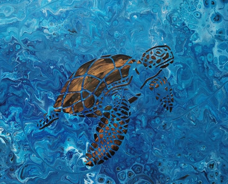 Foto 1 des Kunstwerks "Aqua con Turtle" von Anke Löwner auf art24