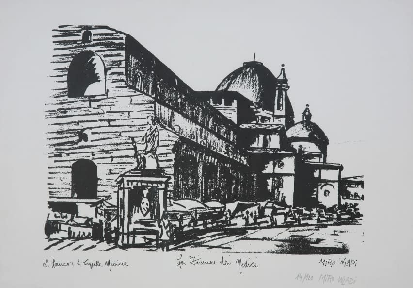Photo 1 de l'œuvre "«S. Lorenzo e le Capelle Medicee» (San Lorenzo und die Medici-Kapellen) aus der Serie: «La Firenze dei Medici» (14/120)" par Miro Wladi sur art24