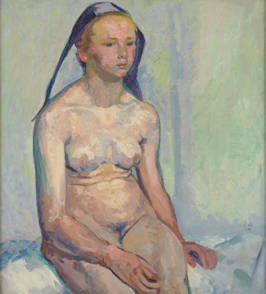 Photo 1 de l'œuvre "Sitzender Mädchenakt" par Cuno Amiet sur art24