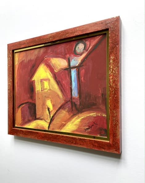 Image 1 of the artwork "Piros ház holdfényben/ Rotes Haus im Mondlicht" by Katalin Szabadi on art24