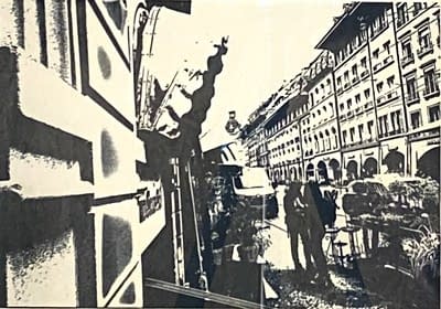 Image 1 of the artwork "Spitalgasse in Blau" by Tomás Fischer on art24