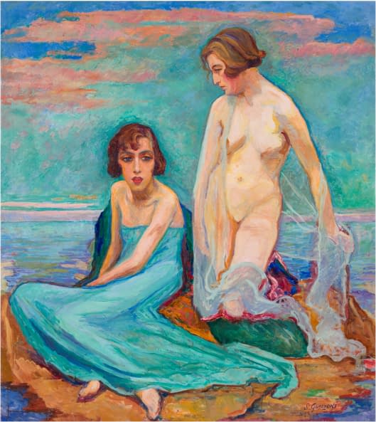 Foto 1 des Kunstwerks "Allegorische Szene mit zwei weiblichen Figuren" von Stéphanie Guerzoni auf art24