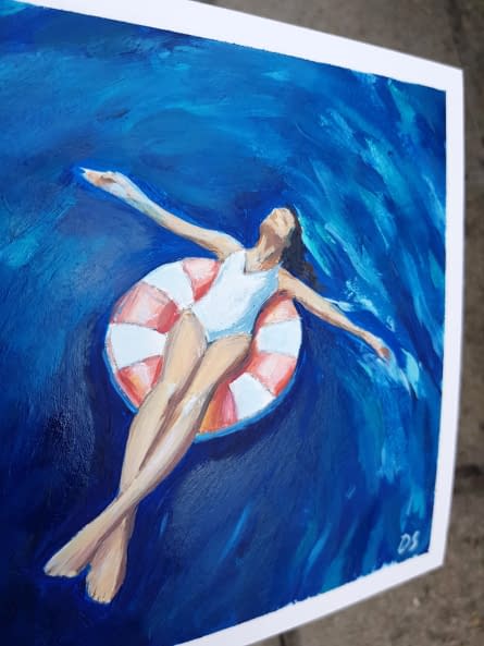 Foto 1 des Kunstwerks "Frau mit dem Schwimmring" von Daria Startseva auf art24