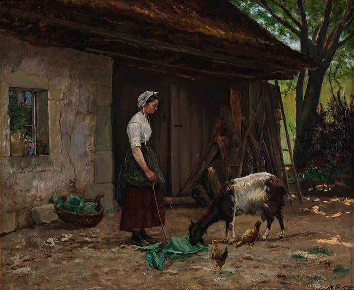 Image 1 of the artwork "Bäuerin mit Ziege" by Adolphe Potter on art24