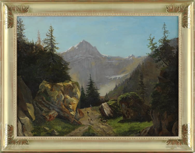 Foto 1 des Kunstwerks "Gebirgslandschaft mit Tieren" von Alexandre Calame auf art24