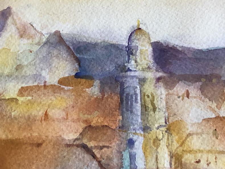 Image 1 of the artwork "Soproni Látkép/ Blick auf Sopron" by Tibor Gáspárdy on art24