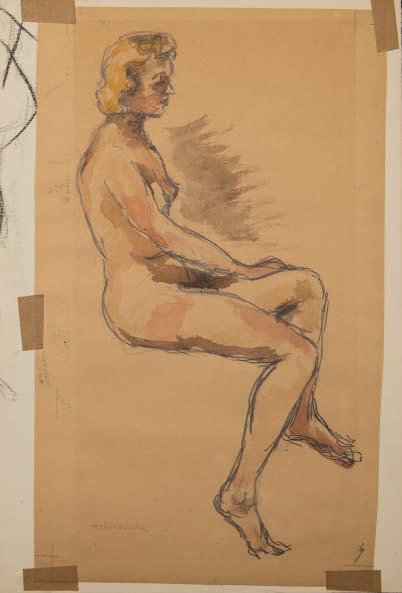Image 1 of the artwork "Studie: sitzender Frauenakt (Teil einer Serie 2/3)" by František Sembdner on art24