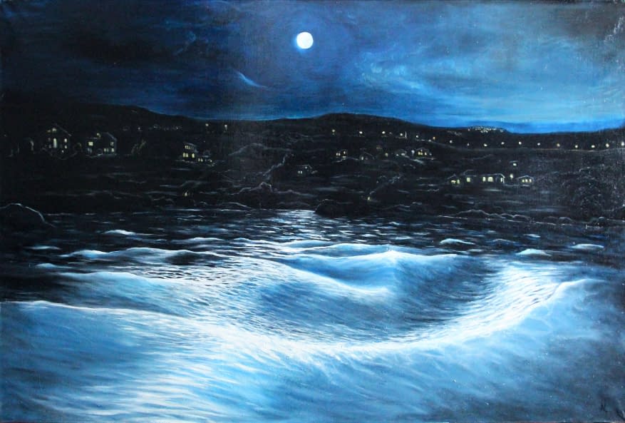 Photo 1 de l'œuvre "Sea.Night.Silver" par Artem Zaretskov sur art24