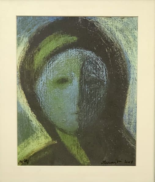 Image 1 of the artwork "Kék-Zöld Angyal (P) EA 1/1 / Blau-grüner Engel (P) EA 1/1" by János Aknay on art24