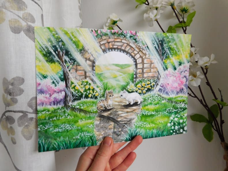 Image 1 of the artwork "Kittens in a garden" by Yasmin C. on art24