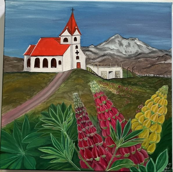 Photo 1 de l'œuvre "Kirche und Blumenfeld" par Kristina Spakowskaja sur art24