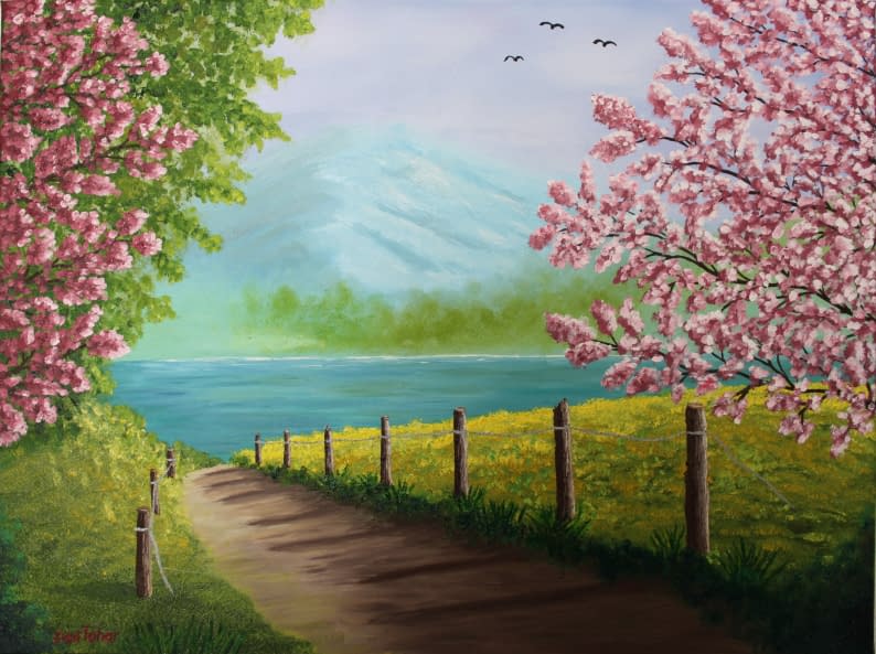 Photo 1 de l'œuvre "Rosa Zierkirschen" par Lisa Tahar sur art24