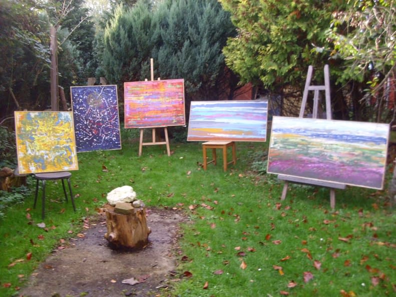 Image 1 of the artwork "Landschaft abstrakt - rot" by Ebba Sakel on art24