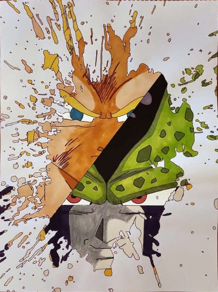 Photo 1 de l'œuvre "Gohan ssj2 / Cell - Saga Cell" par Artlinesbyfelix sur art24