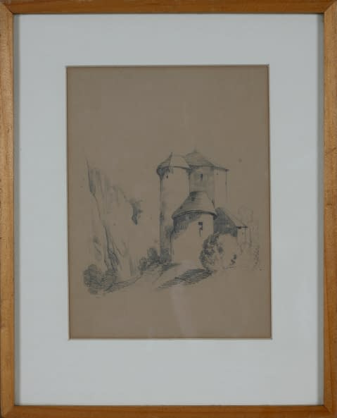 Foto 1 des Kunstwerks "Studie zu einer Burg auf Felsplateau" von Alexandre Calame auf art24