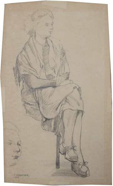 Foto 1 des Kunstwerks "Studie einer sitzenden Frau" von František Sembdner auf art24