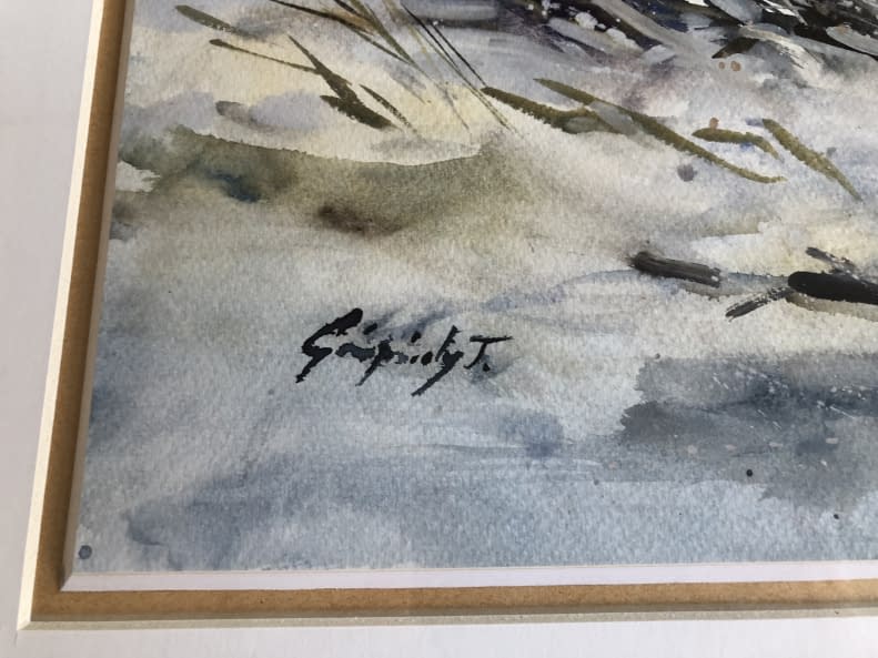 Image 1 of the artwork "Téli Bánfalva/Bánfalva im Winter" by Tibor Gáspárdy on art24