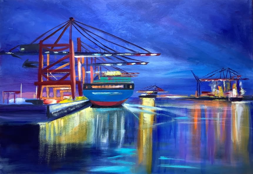 Foto 1 des Kunstwerks "Hamburger Hafen" von Corinna auf art24