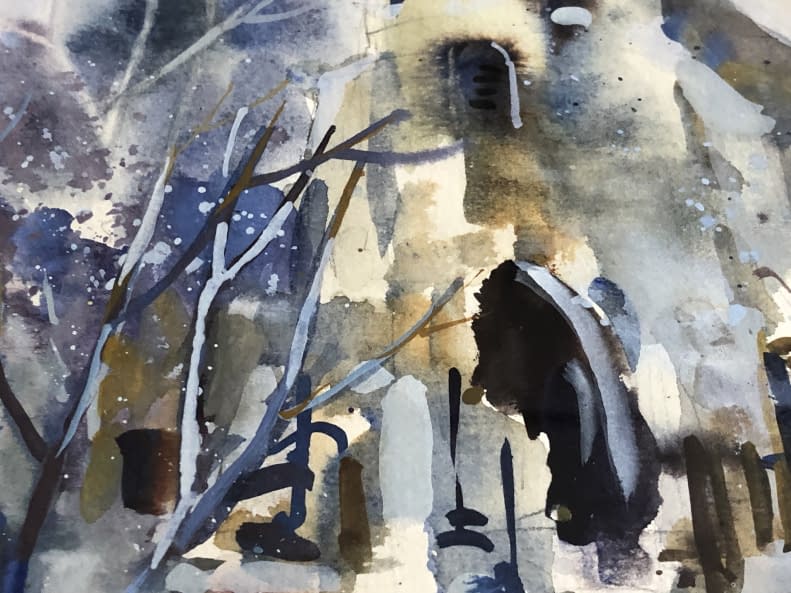 Image 1 of the artwork "Téli utcarészlet/ Winterliche Straßenszene" by Tibor Gáspárdy on art24