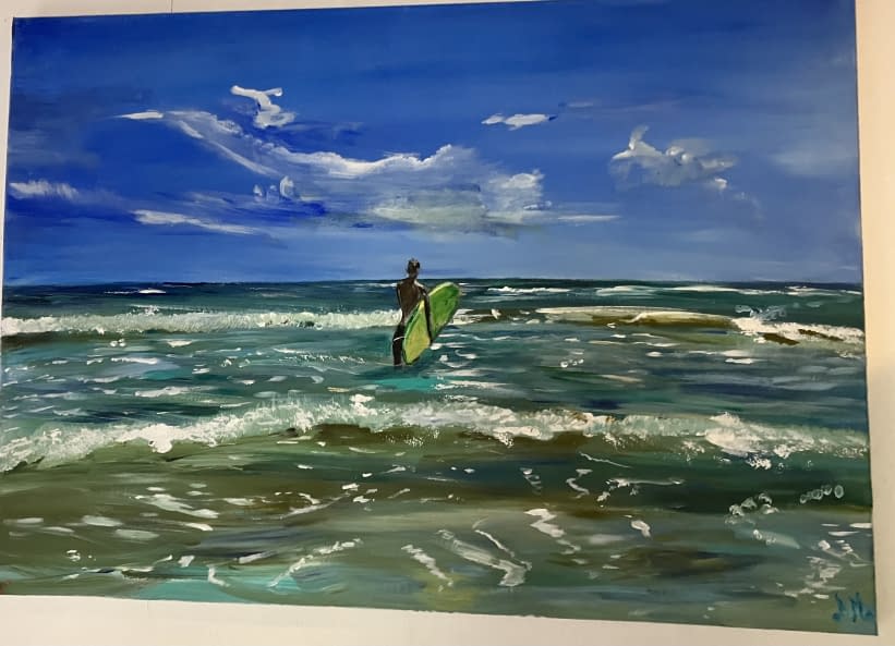 Foto 1 des Kunstwerks "Originalgemälde von Annette Matzelle (AM) mit dem Titel: Lived dreams -  Daytona Beach ( USA/ Florida) for JF" von Annette Irma Matzelle (AM) auf art24