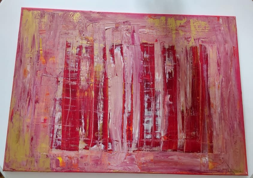 Image 1 of the artwork "Farbspiel in Rot und Gold" by Tanja Jasmin on art24