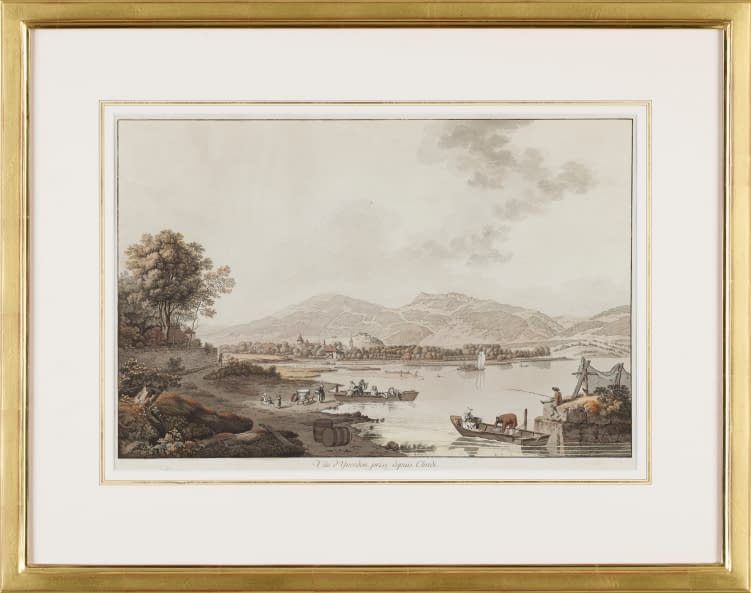 Photo 1 de l'œuvre "Vue d'Yverdon. prise depuis Clindi" par Johann Ludwig Aberli sur art24