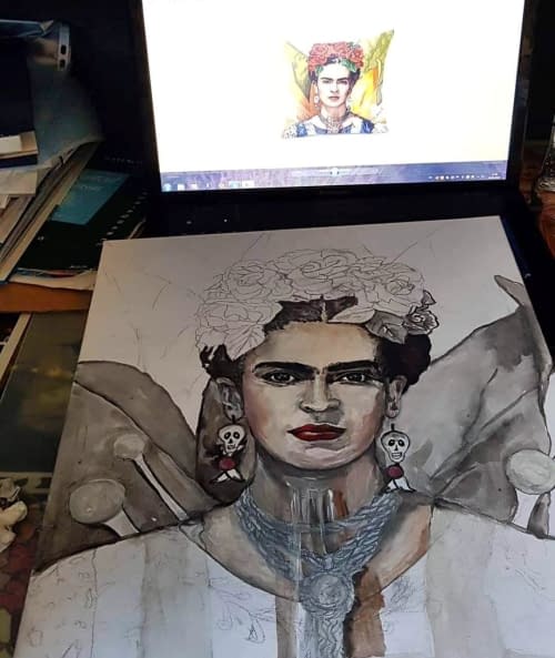 Foto 1 des Kunstwerks "FRIDA KAHLO" von Sandra Kindt auf art24