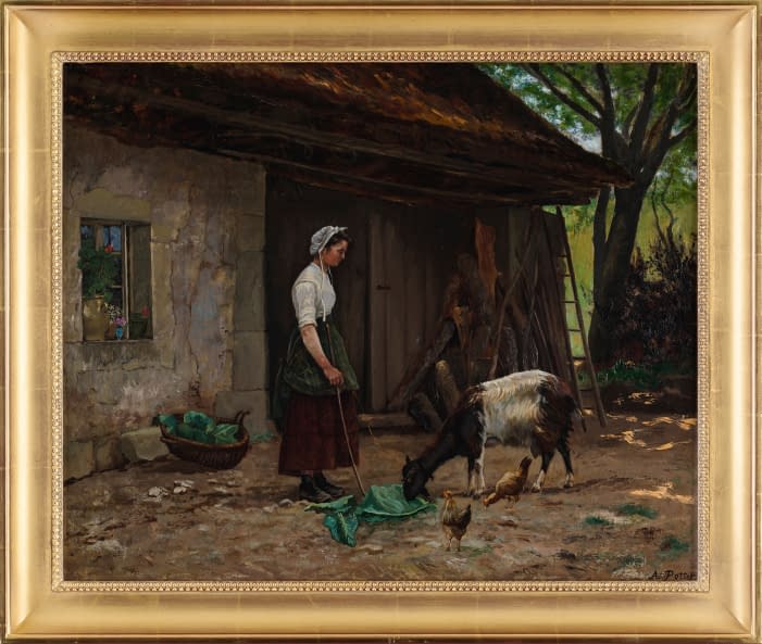 Image 1 of the artwork "Bäuerin mit Ziege" by Adolphe Potter on art24
